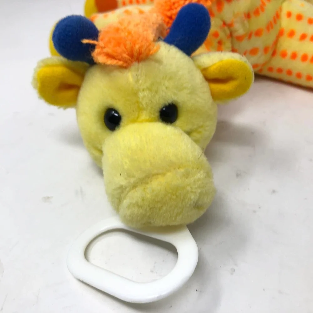 Dakin Giraffe Plush‎ Musical Crib Pull Plays Lullaby Yellow Orange Spots VTG